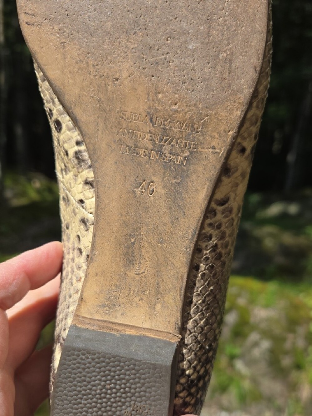 Pedro Miralles Snakeskin Print Hidden Wedge Ballet Flats EU 40 Leather - Picture 6 of 12